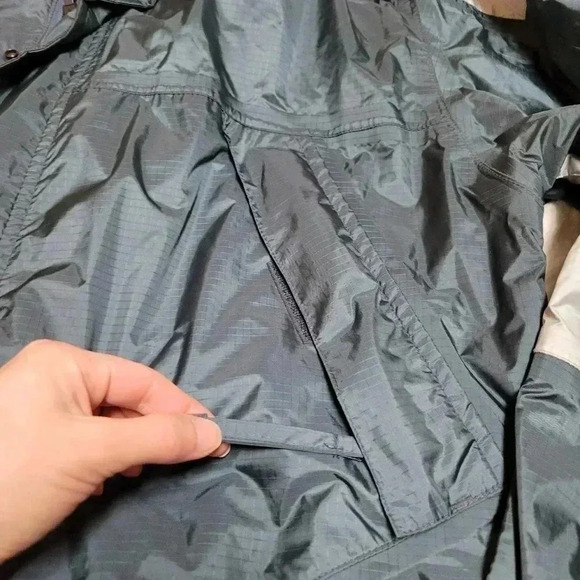 Vintage 90s Mens North Face Rain Jacket Hooded Nylon Windbreaker Size L Teal - Picture 9 of 11